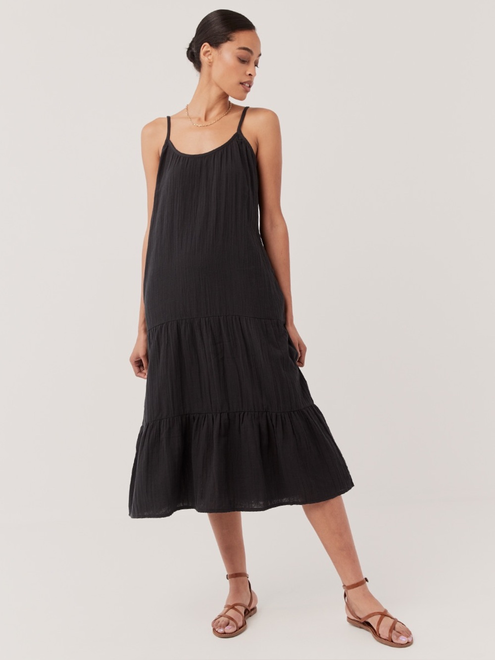 ‼️EUC: Pact Organic Women's Black Coastal Cami Maxi Dress - XL